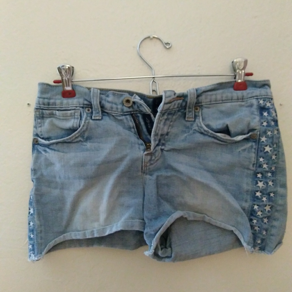 Denim patterned shorts